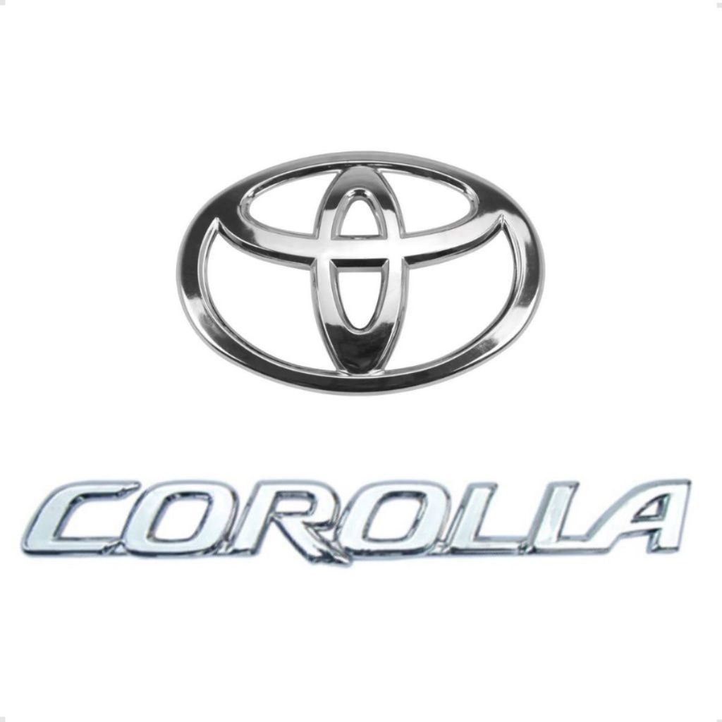 Emblemas Corolla E Logomarca Toyota Grade Dianteiro 2003 2004 2005 2006 2007 2008