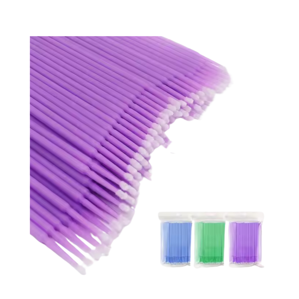 Kit 100/200/300/400 e 500 Microbrush Cotonete Alongamento de Cilios Fio a Fio Completo Lash  Aplicador