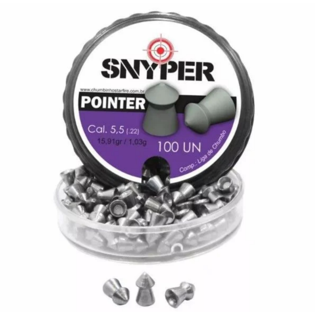 Chumbinho Snyper Pointer 5,5mm 100un em Oferta na Shopee