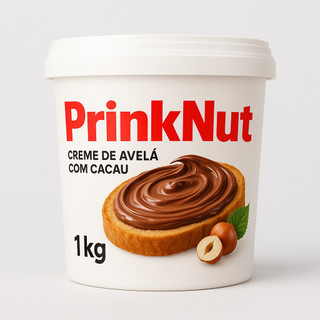 Creme de Avelã Chocolate Prinknut 350G/1KG/2KG Sem Glúten