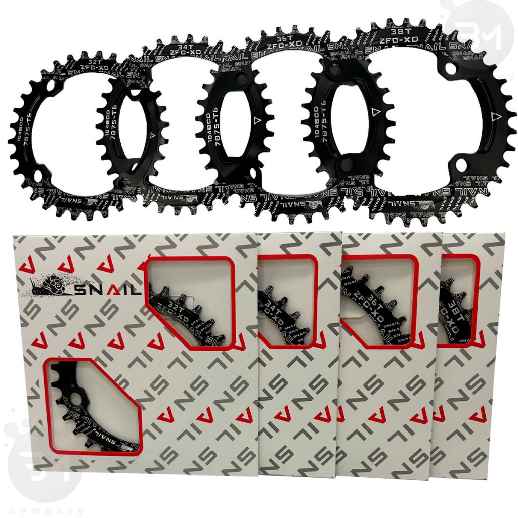 Coroa Única Central BCD 104 Para Pedivela Bike Narrow Wide 30/32/34/36/38 Dentes Circular Alumínio