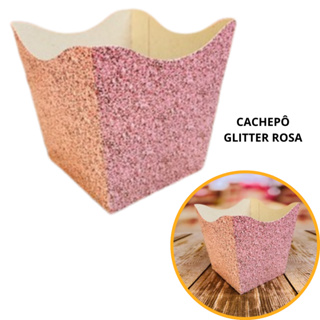 10~60 KIT CACHEPÔ FESTA IMITAÇÃO GLITTER ROSA  9X9X7CM VAZO DECORAÇÃO 2.66 ( NC TOYS CACHEPÔ ) em Oferta na Shopee