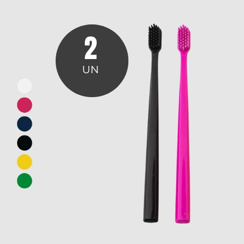 Kit 2X Escova Dental Macia Adulto Com Capa Protetora Não Machuca Gengiva