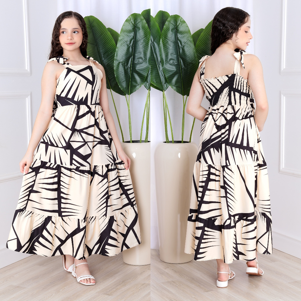 vestido longo estampado infantil /juvenil/meninas em Oferta na Shopee