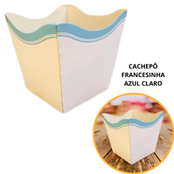 10~60 KIT CACHEPÔ FESTA FRANCESINHA AZUL CLARO 9X9X7CM VAZO DECORAÇÃO 2.48 ( NC TOYS CACHEPÔ )