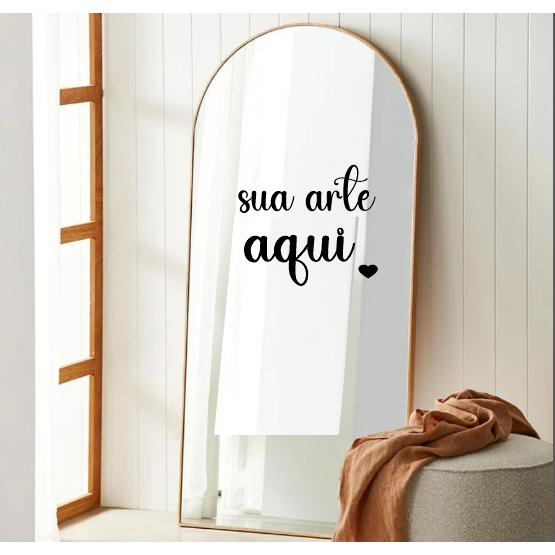 Adesivo Personalizado com a Sua Arte Espelho Casamento Casal Data