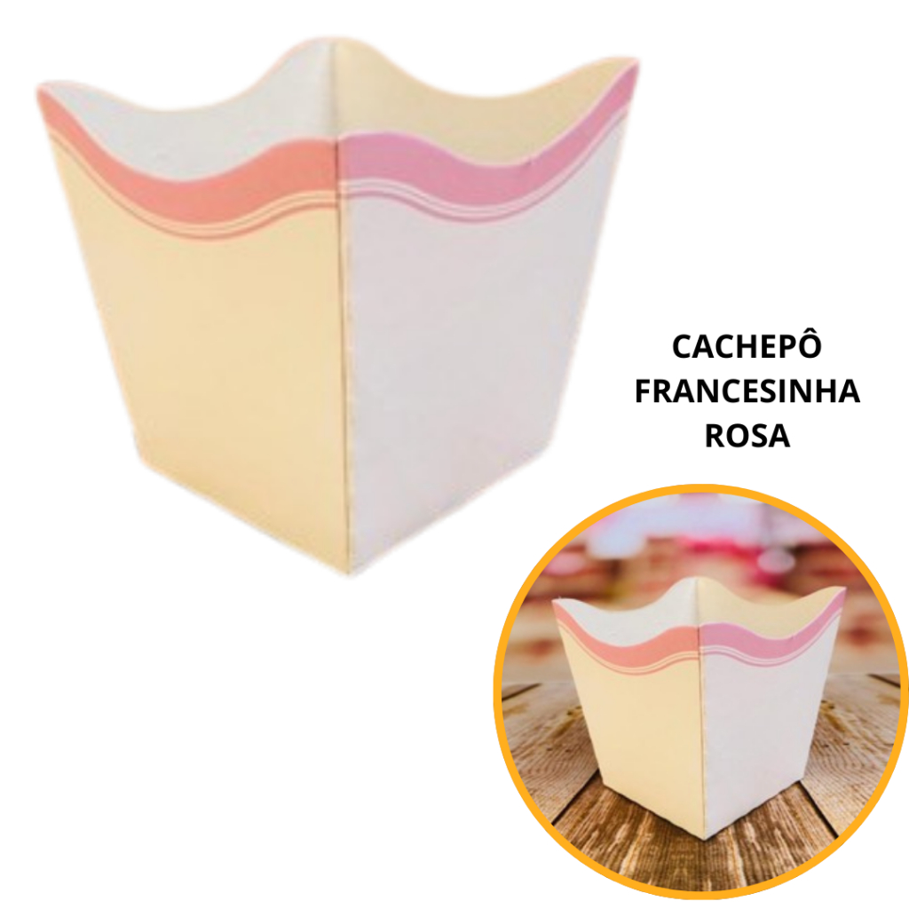 10~50 KIT CACHEPÔ FESTA FRANCESINHA ROSA 9X9X7CM VAZO DECORAÇÃO 2.58 ( NC TOYS CACHEPÔ )(CHOCO)
