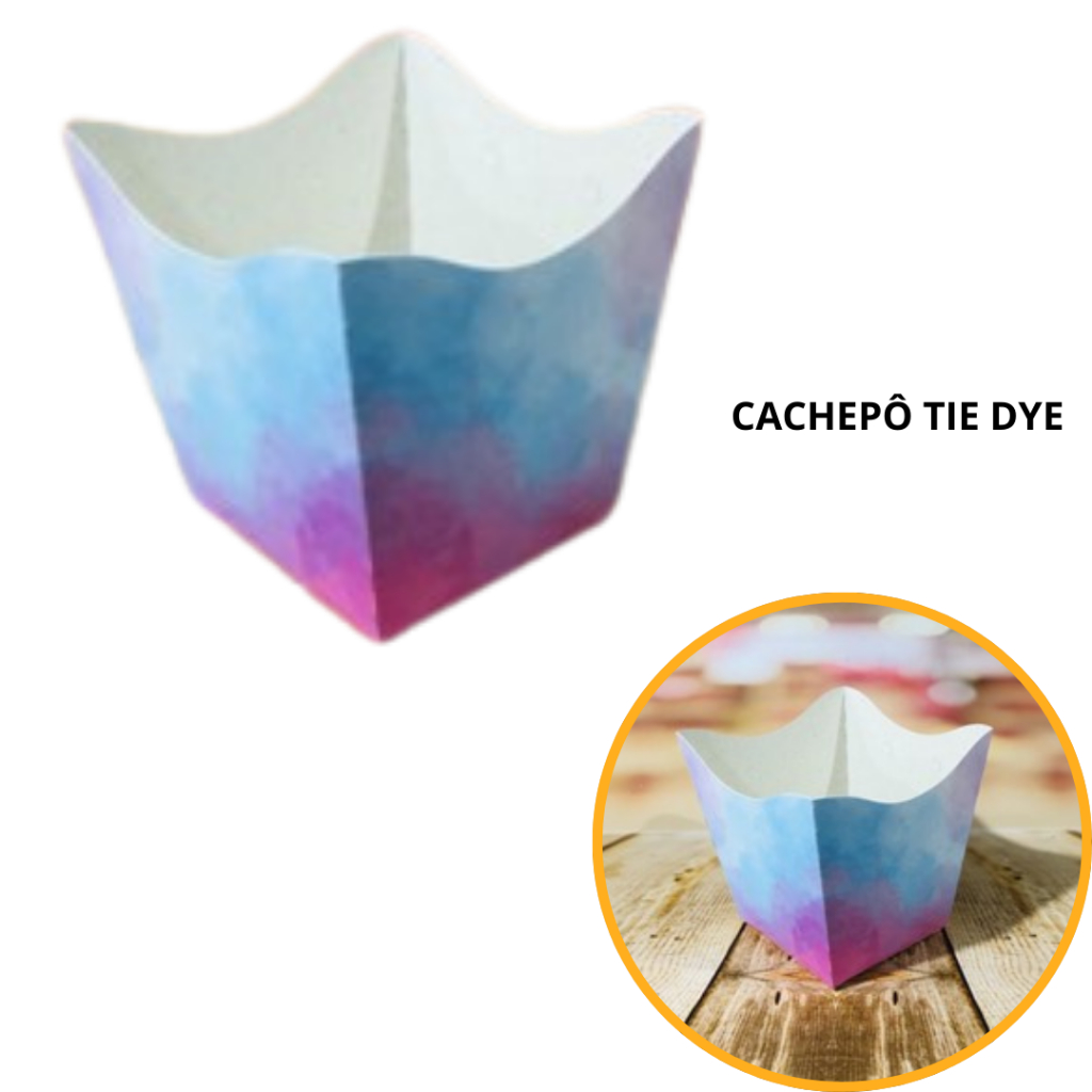 10~50 KIT CACHEPÔ FESTA TIE DYE 9X9X7CM VAZO DECORAÇÃO 103.2 ( NC TOYS CACHEPÔ ) - Home & Living