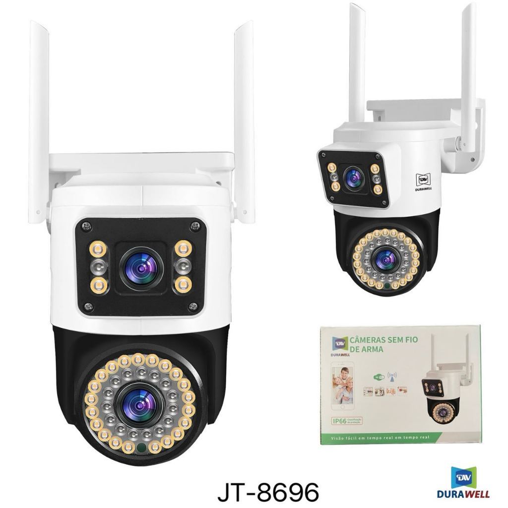 Câmera De Monitoramento WIFI Lente Dupla Visão Noturna Externa IP66 Proteção Segurança Prova D'água