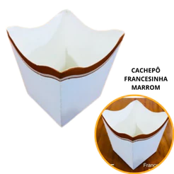 10~50 KIT CACHEPÔ FESTA FRANCESINHA MARROM 9X9X7CM VAZO DECORAÇÃO 2.55 ( NC TOYS CACHEPÔ )(CHOCO)