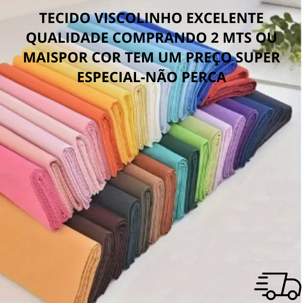 "Tecido Viscolinho 100% Viscose 1,40m Largura - Premium Leve Para Vestidos e Camisaria - Metro Inteiro"
