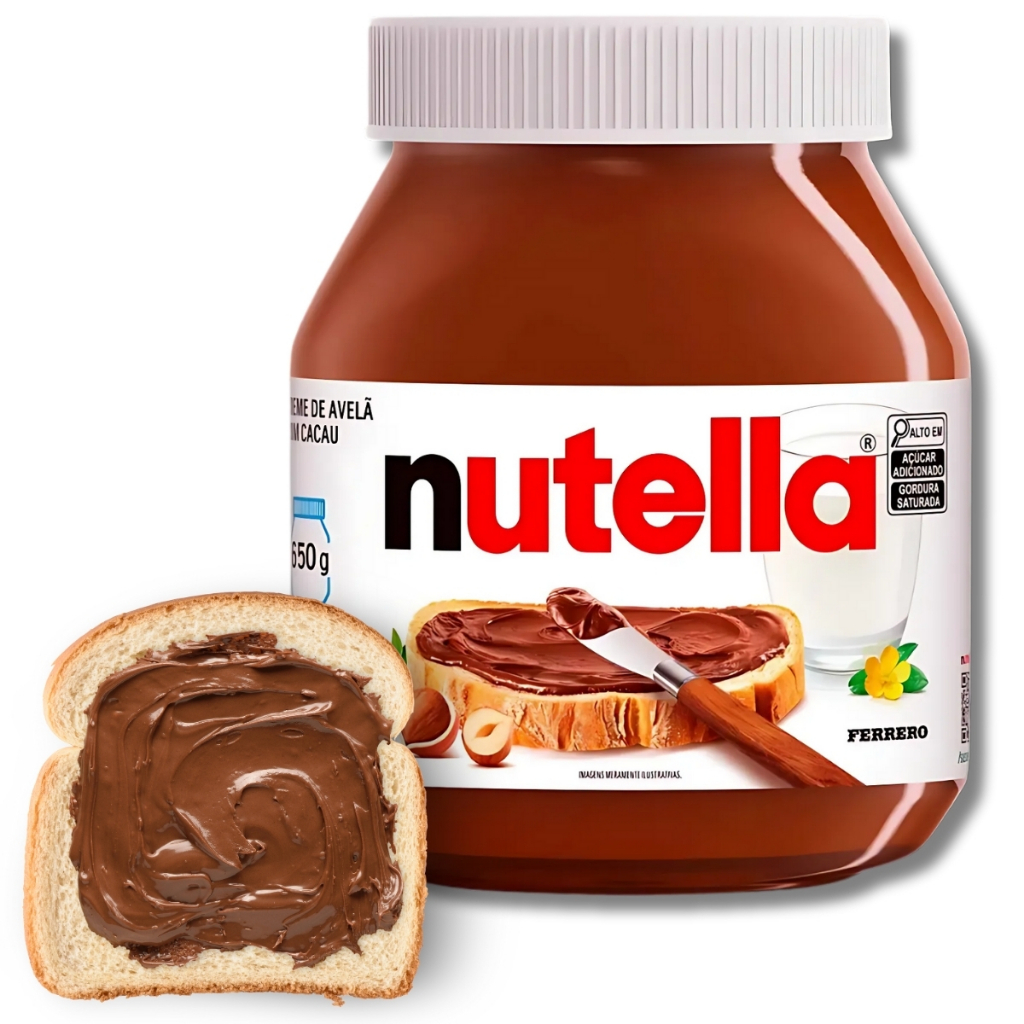 Nutella Creme de Avelã com Cacau 650g Ferrero Rocher Para Torradas e Receitas