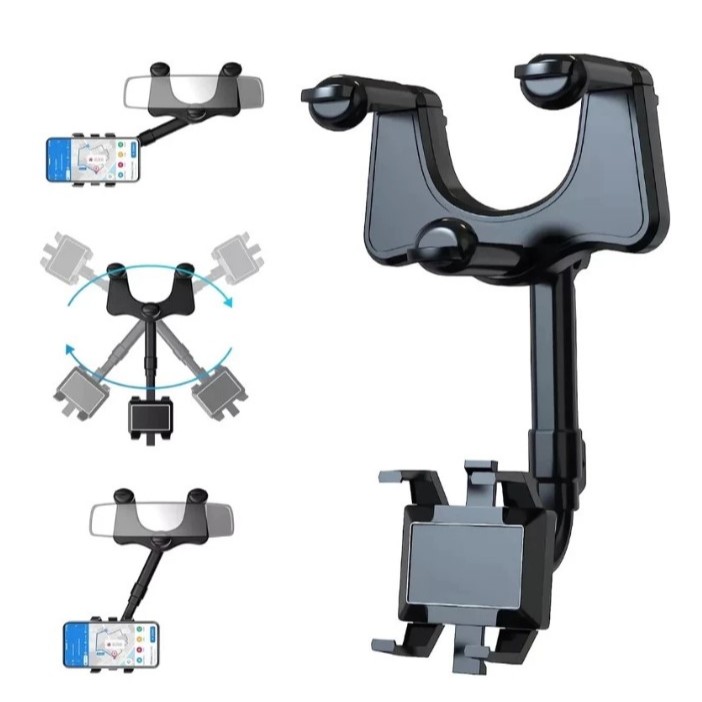 Suporte Espelho Retrovisor Central Para Celular Extensível Giro 360º 4708