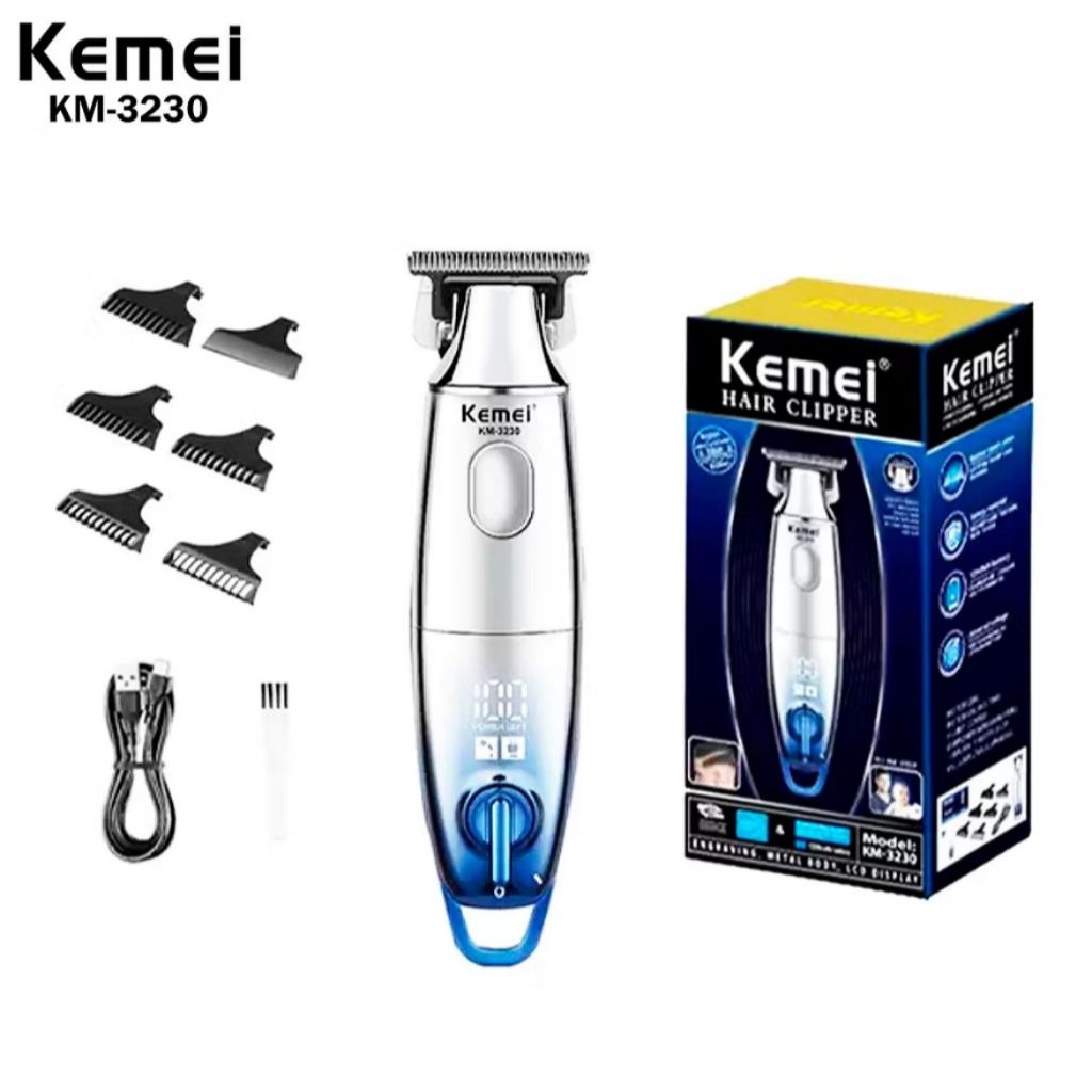 Kemei-Aparador de pêlos profissional para homens, cortador de barba elétrico, KM- 3230