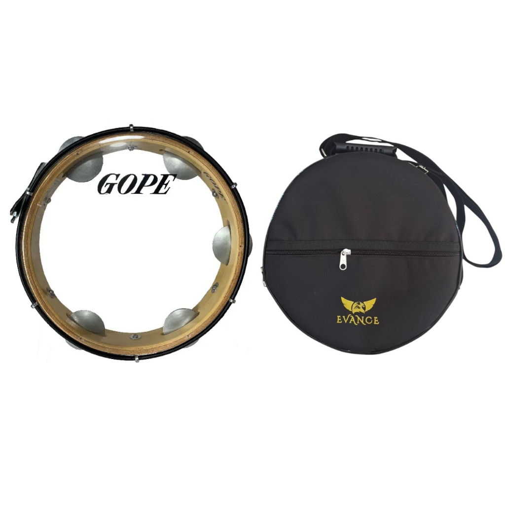 Kit Pandeiro Gope 12" Pele Cristal 635PEC + Bag Premium Evance