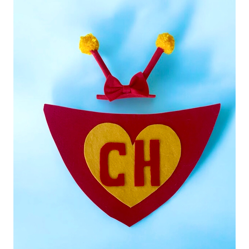 bandana + acessório cabeça para cachorro e gato pet fantasia Chapolin Colorado Chaves