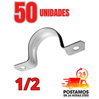 50 Abraçadeiras de Metal Canos e Tubulações Tipo U 1/2 em Oferta na Shopee