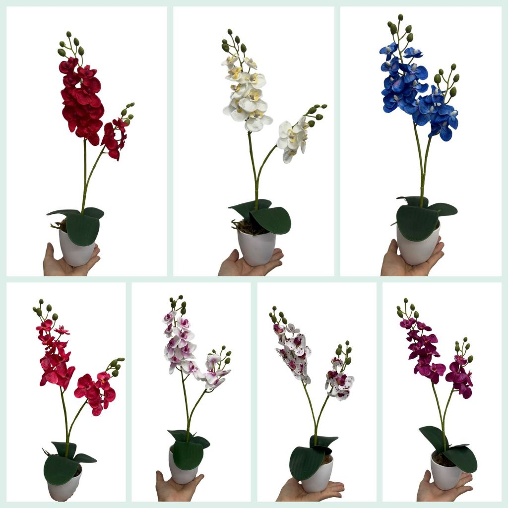 Vaso com Orquideas Artificiais Flores Artificiais Decoracao em Oferta na Shopee