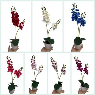 Vaso com Orquideas Artificiais Flores Artificiais Decoracao em Oferta na Shopee