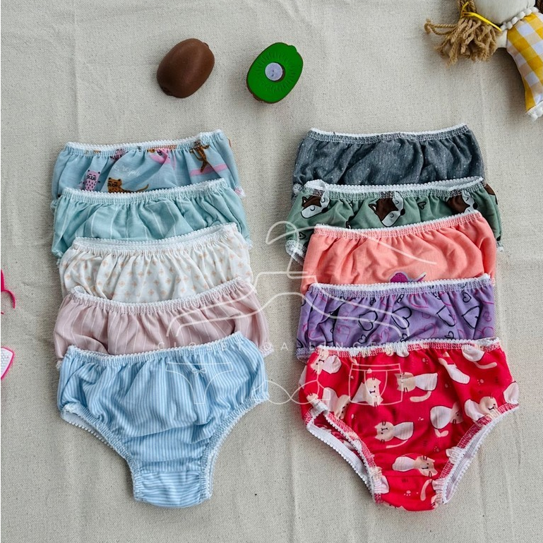 Kit Calcinhas Infantis Algodão Estampadas Coloridas e Confortaveis Dia Dia Menina Criança