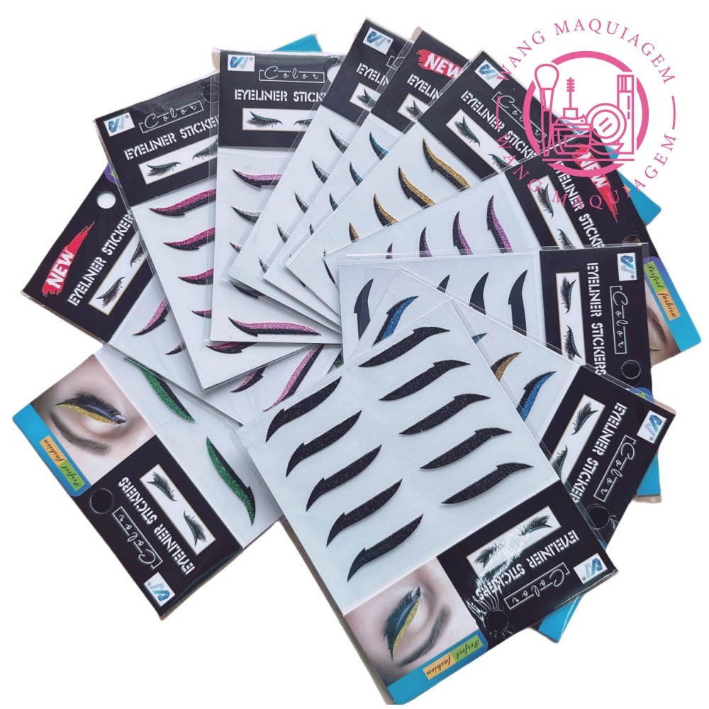 5 Pares Delineador Adesivo  - Reutilizável com cola de cílios.