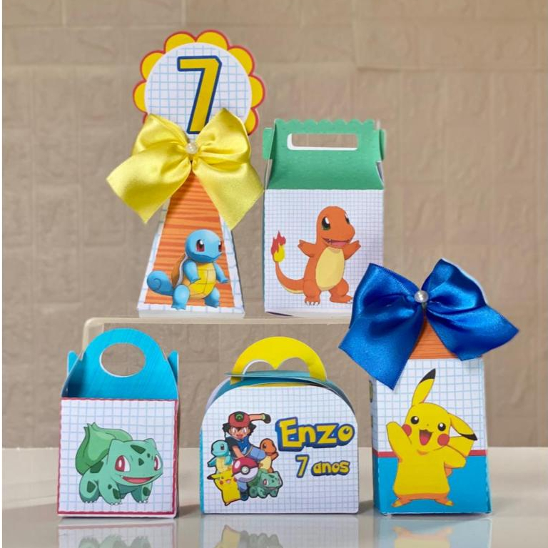 Kit de Caixas Personalizada Tema Pokémon Personalizadas / Lembrancinhas Caixinha para Festa Infantil/Decoração