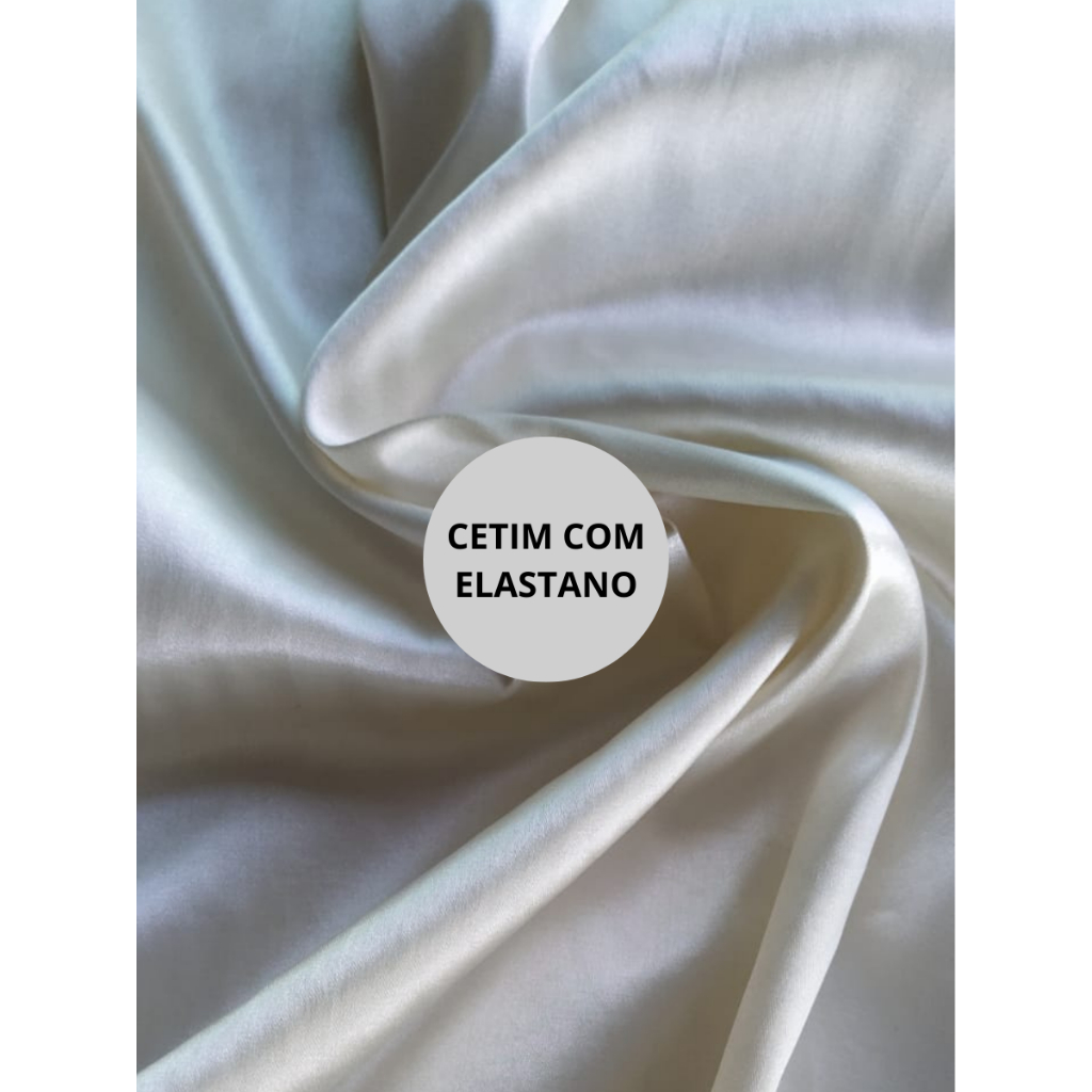 Tecido Cetim Charmeuse com Elastano | charmuse Festa |  Off- Brilhante | Cetim 1.00 X 1.47