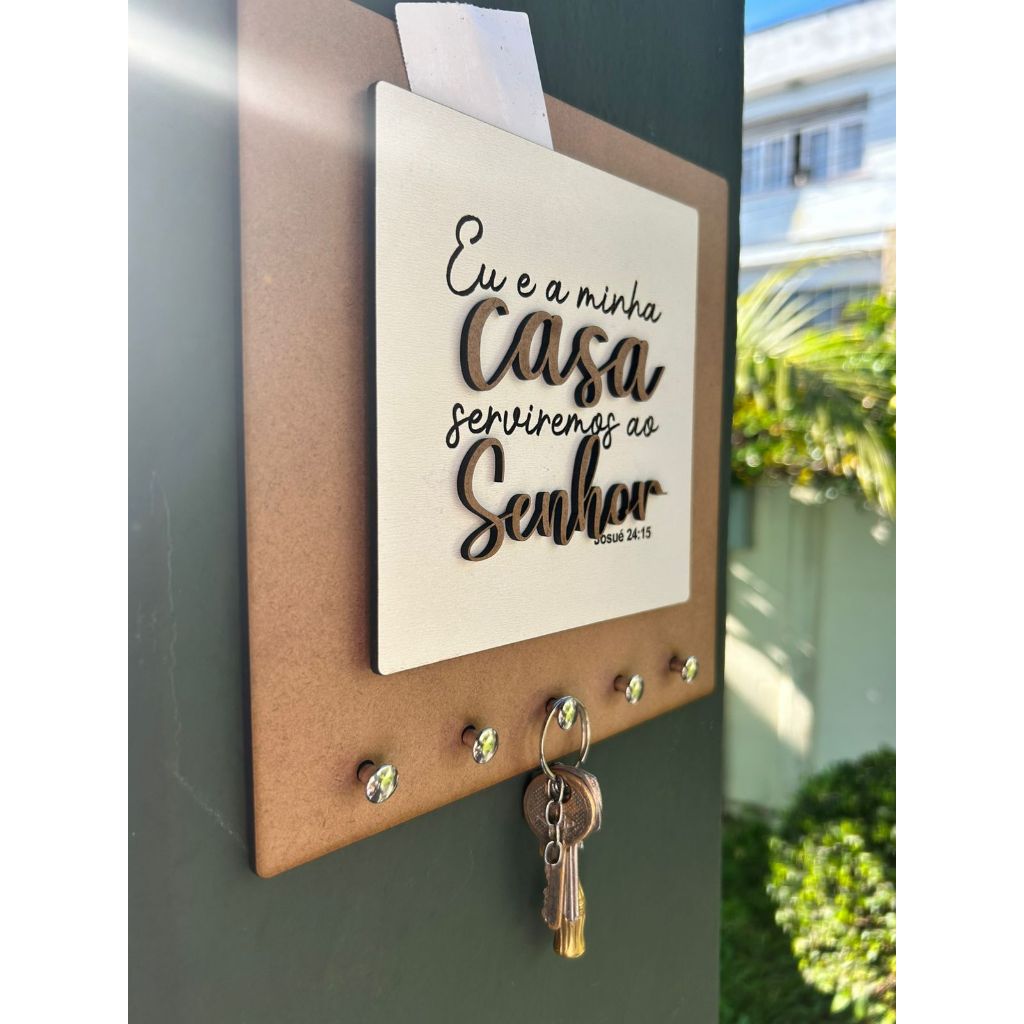 Detalhes do Porta-Chaves de Parede em MDF – 5 Ganchos | Decorativo, Multiuso, Design Moderno | Envio Mega Rápido