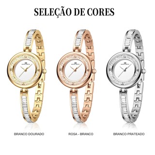 Hannah Martin Relogio Feminino Pulseira De Diamante Estilo Corrente À Prova D'água Relógios Originais Para Meninas