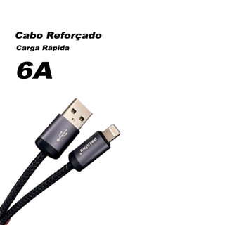 Cabo Carregador Dados Lightning USB P/Iphone 1 metro Reforçado 6A Peining