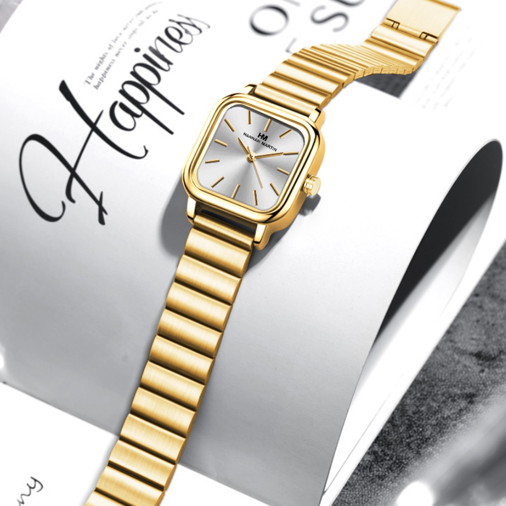 Hannah Martin Relogio Feminino Originais À Prova D'água Relógios Casuais Com Pulseira De Aço Inoxidável Relógio