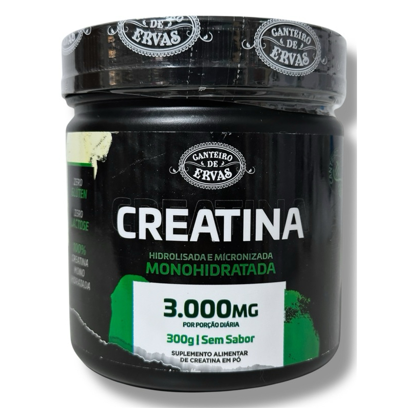 Creatina Monohidratada 300g – Canteiro de Ervas | Hidrolisada e Micronizada | 100% Pura | Sem Sabor em Oferta na Shopee