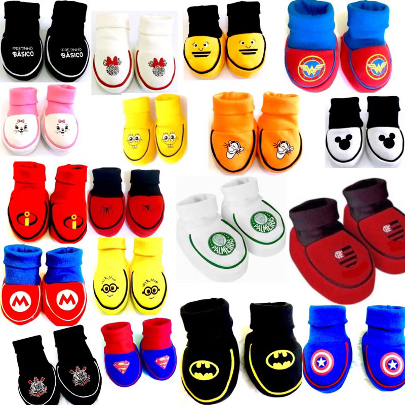 Pantufa de Bebê, moda infantil, Temáticos, Personagens, Times, Rescem nascido em Oferta na Shopee