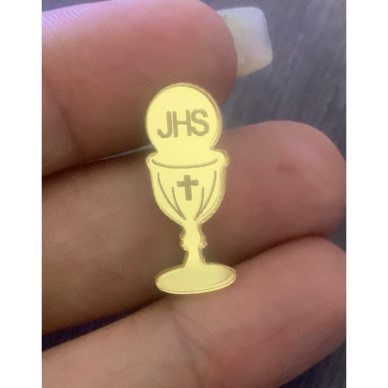 Kit 15un.Aplique Acrílico Espelhado Cálice Primeira Comunhão Tam. 2,5cm Eucaristia Católico em Oferta na Shopee
