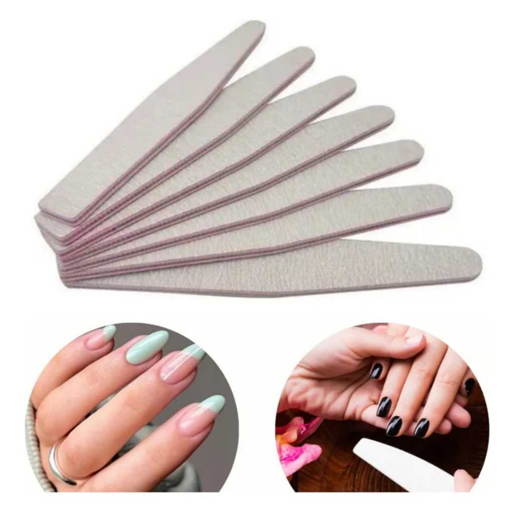 Lixa Caixão Unha Gel Acrílico 100/180 Porcelana