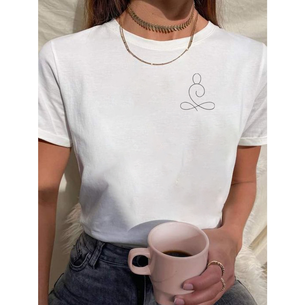 Camiseta Feminina Babylook Tshirt Meditação Zen Buda Namaste Ioga 100% Algodão em Oferta na Shopee