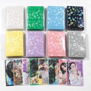Kit 10 Sleeves 20 50 100 Photocard Glitter Corações Coração Estrelas Rosa Roxo Amarelo Azul Colorido Polipropileno PP em Oferta na Shopee