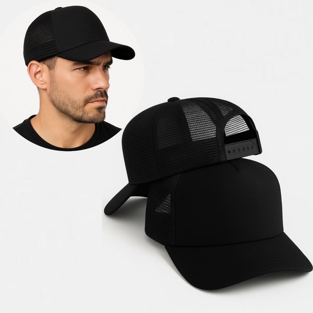 Boné Trucker Liso Aba Curva Telinha Masculino Feminino Estiloso em Oferta na Shopee