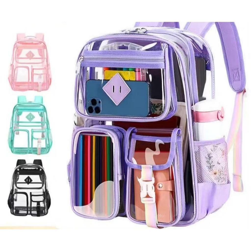 Mochila De PVC Transparente À Prova D'água Bolsa De Armazenamento De Grande Capacidade Estudante Viagem em Oferta na Shopee