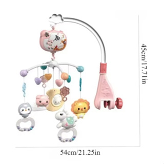 Chocalho Berço Bebê Musical E Giratório Animais Brinquedo Móbile De Berço Com Projeção De Luzes em Oferta na Shopee