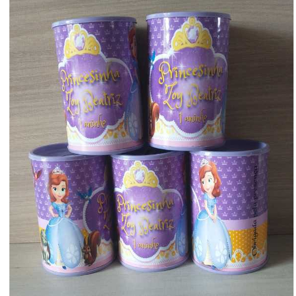 14 cofrinhos personalizados para festa infantil, lembrancinhas. Princesa Sofia