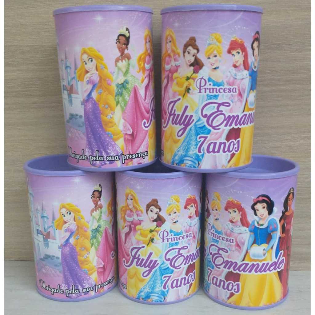 10 cofrinhos personalizados para festa infantil, lembrancinhas. Princesas