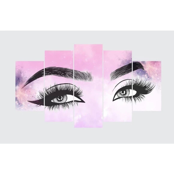 Quadro Decorativo Salão Beleza Cabelos Maquiagem Tesoura Escova Feminino Estética Moda