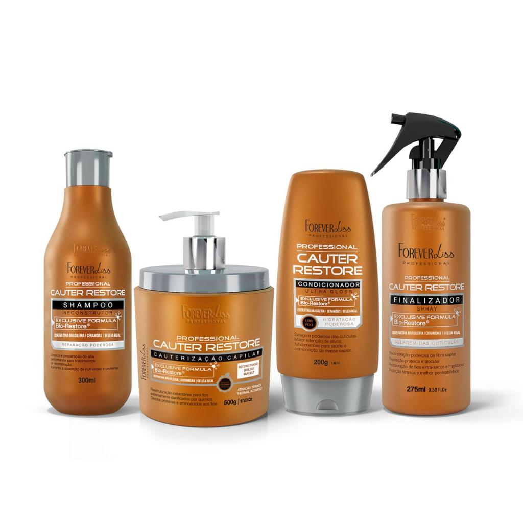 Kit Completo Cauterização Capilar Cauter Restore Forever Liss - Beauty