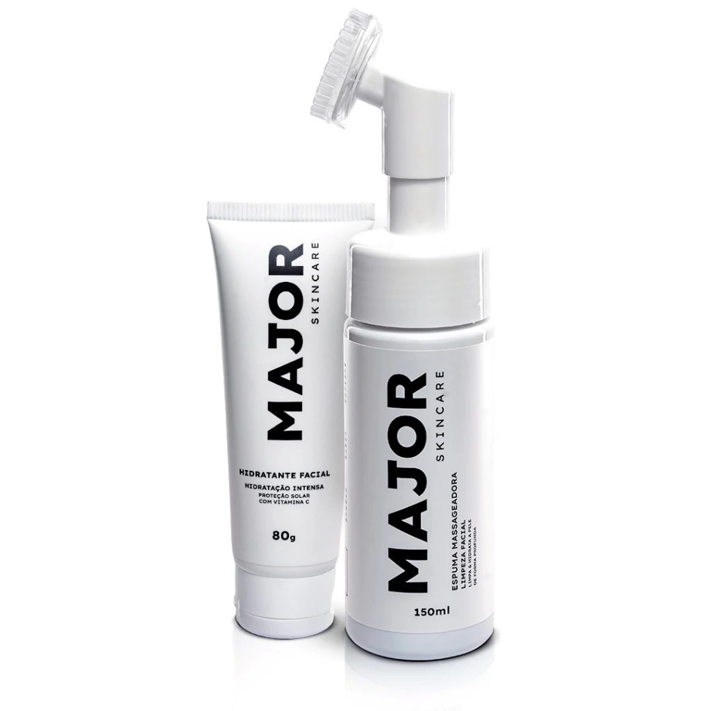 Kit Skincare Cuidados Básicos Massageador e Hidratante Facial  - Major em Oferta na Shopee