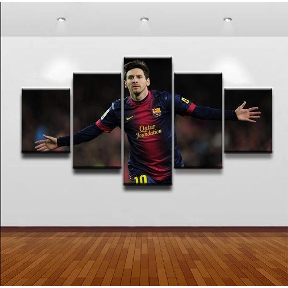Quadro Decorativo Messi Futebol Jogador Barcelona Argentina Gol Ídolo Atacante Esporte