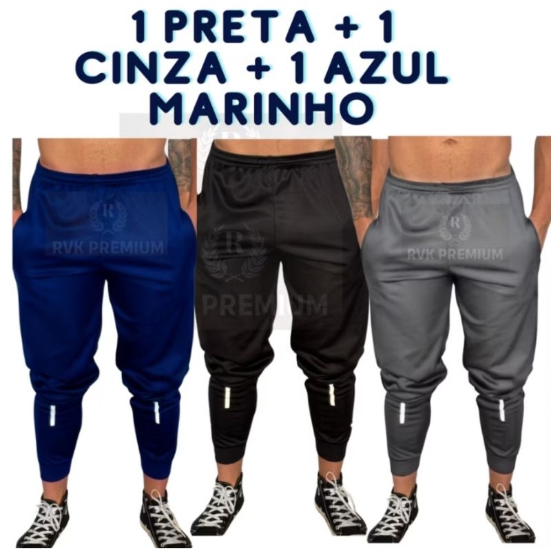 Kit 03 Calças Jogger  - Modelo Fitness - PROMOÇÃO 2025! em Oferta na Shopee