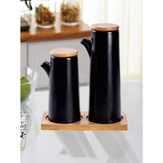 Kit Com 2Peças Porta Mantemento em Cerâmica  com Suporte de Bambu em Oferta na Shopee