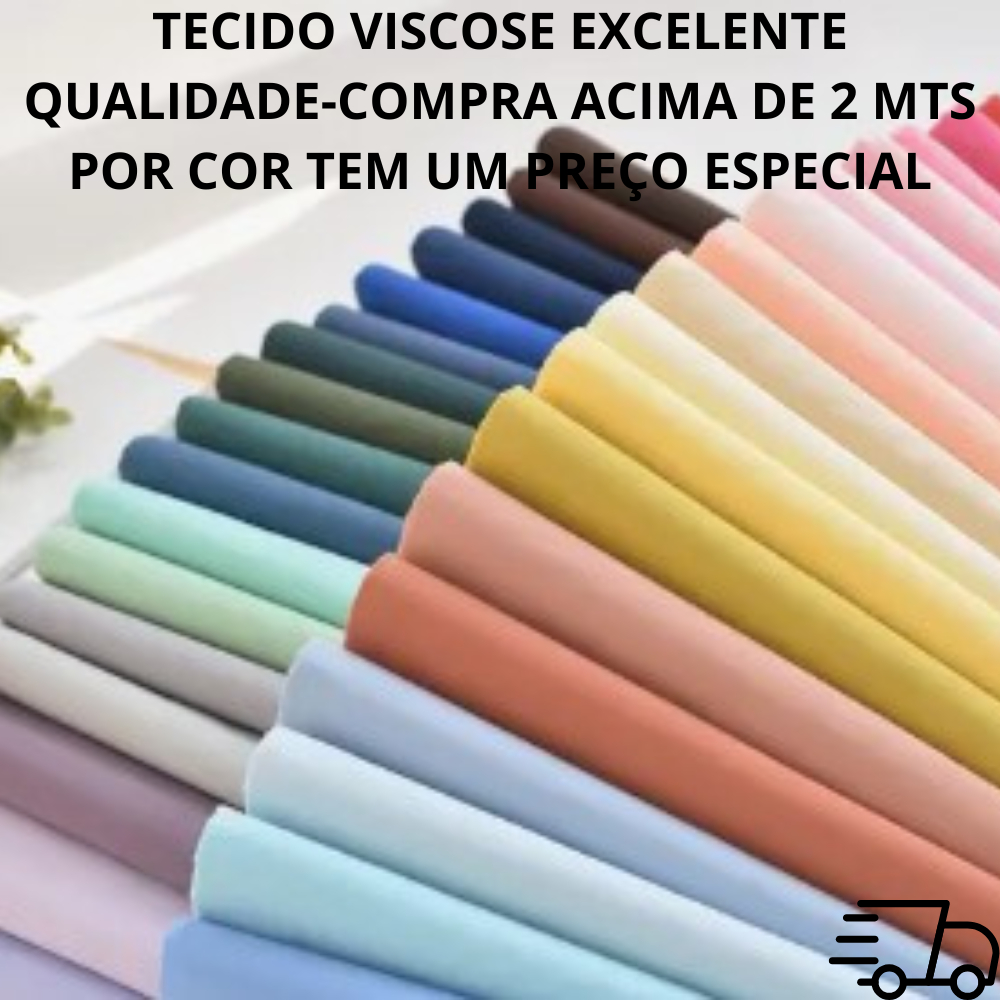 Tecido Viscose lisa 100% viscose  Varias cores-Largura 1,47