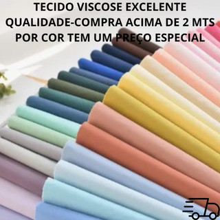 Tecido Viscose lisa 100% viscose  Varias cores-Largura 1,47